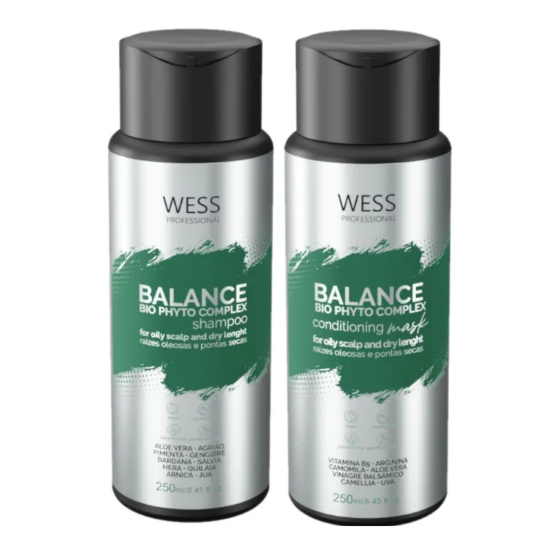 Kit Wess Balance Shampoo e Condicionador + we Wish Reconstrutor