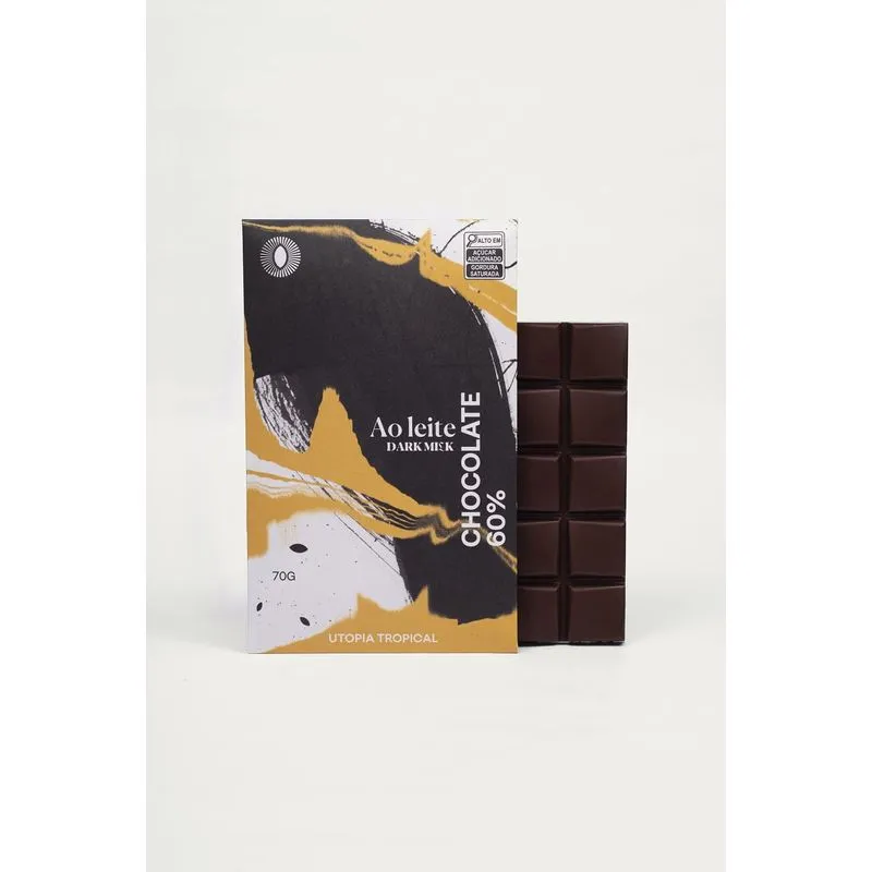Barra De Chocolate Utopia Tropical Leite 60% Dark Milk 70 G