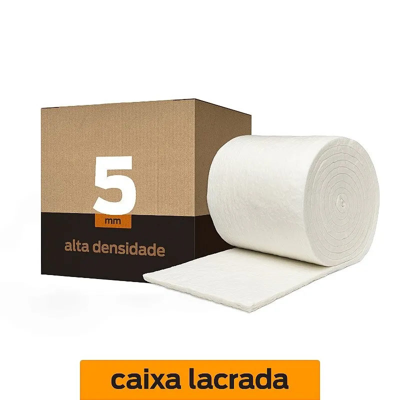Rolo Manta de Fibra Cerâmica — Isolamento Térmico — Alta Densidade — Espessura 5 mm