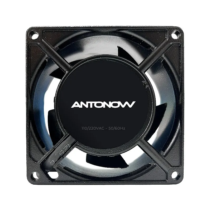 Microventilador Axial em Alumínio — 80 x 80 x 38 mm — Bivolt 110/220V — 50/60hz — Ventoinha — Cooler