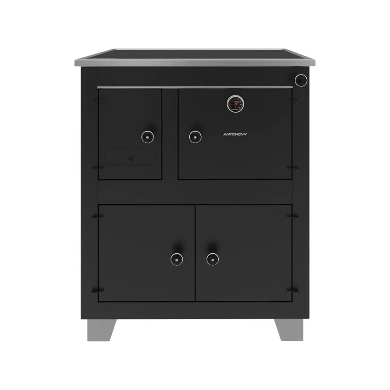 Fogao A Lenha Antonow Dakota 65 Preto Saida Direita