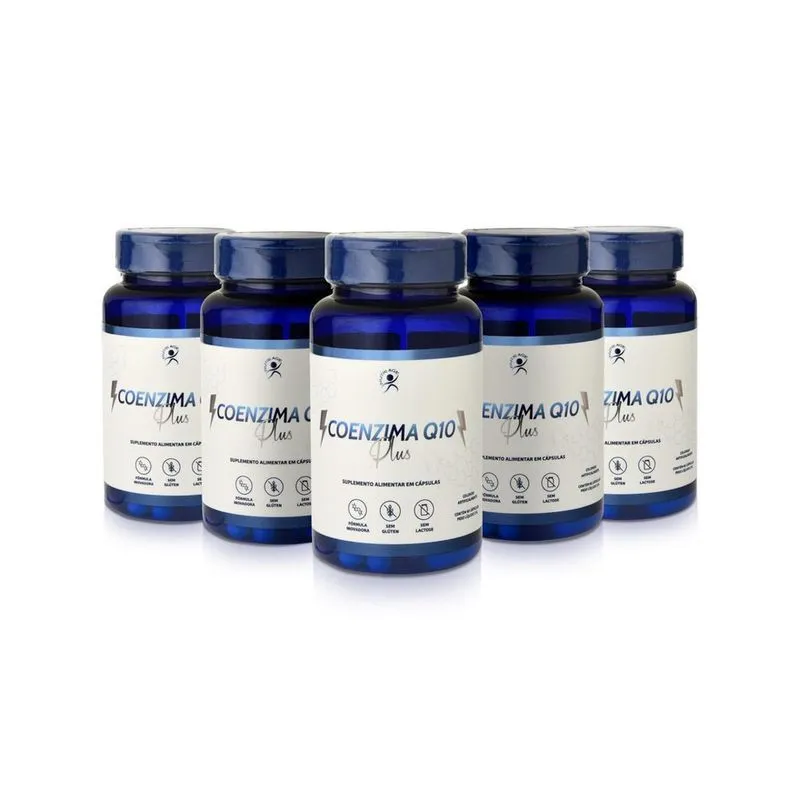 Coenzima Q10 Ubiquinol 100Mg + Taurina 300 Cáps 5 Frascos