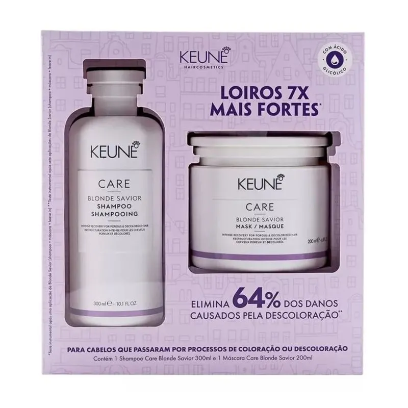 Keune Kit Blonde Savior Shampoo 300ml + Máscara 200ml