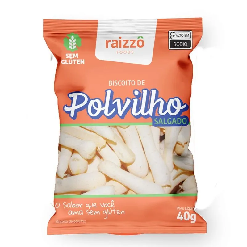 Biscoito De Polvilho Salgado S/ Gluten Raizzô 40g