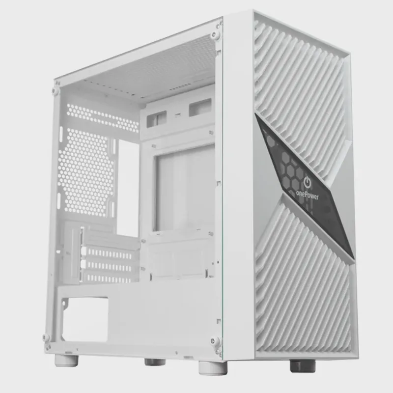 Gabinete gamer mid tower sem fan sem fonte CC-201W fractal branco onepower