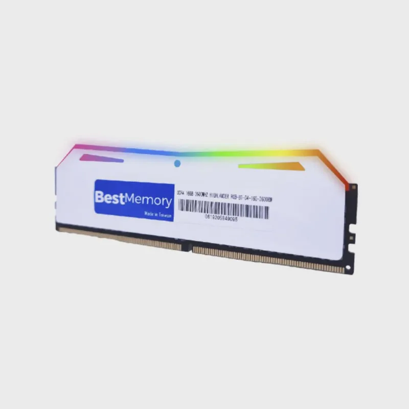 Memória 16GB, DDR4, 3600mhz, Best Memory Highlander, rgb, Branca, BT-D4-8G-3600DW-RGB
