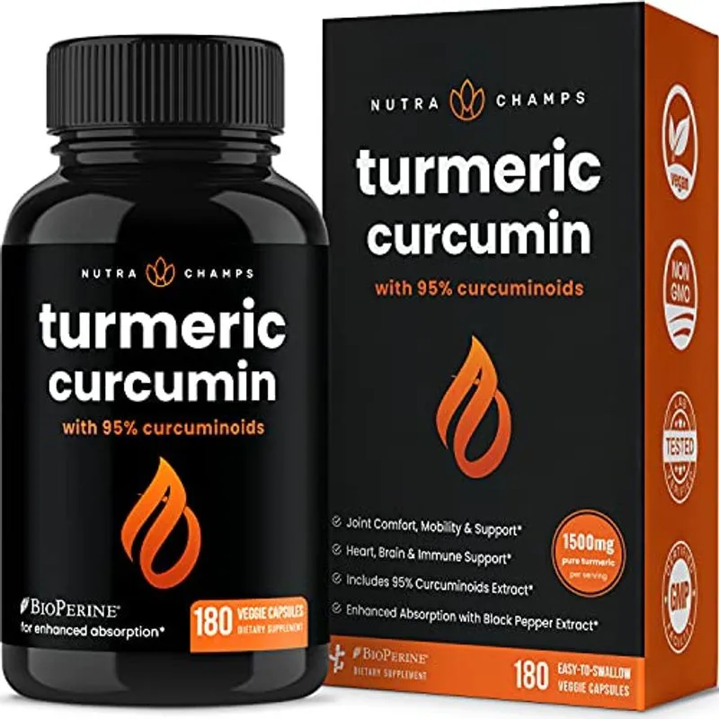 Curcumina De Cúrcuma Com Bioperina 1500mg - 180 Cápsulas Com 95% Curcuminoides Extra Strength Supplement W Extrato De Pimenta Preta Para S
