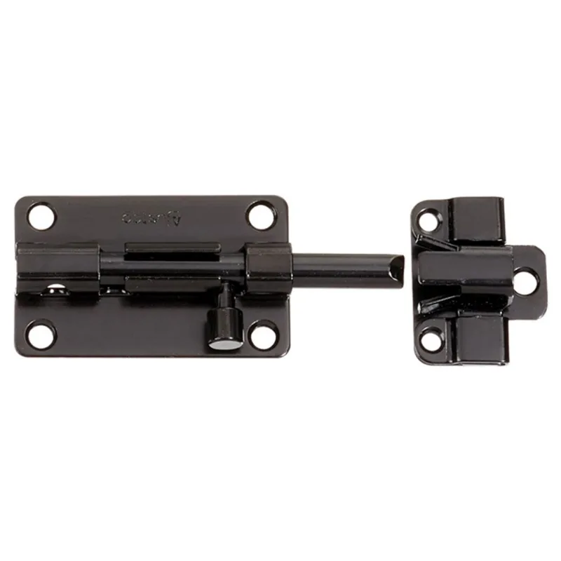 Onward Heavy Duty Self-Adjusting Barrel Bolt - 1 1/2-in W x 4-in L - Black - Steel