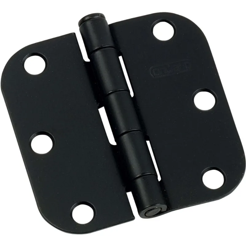 Onward 3-in x 3-in Loose Pin 5/8-in Radius Black Full Mortise Butt Hinge