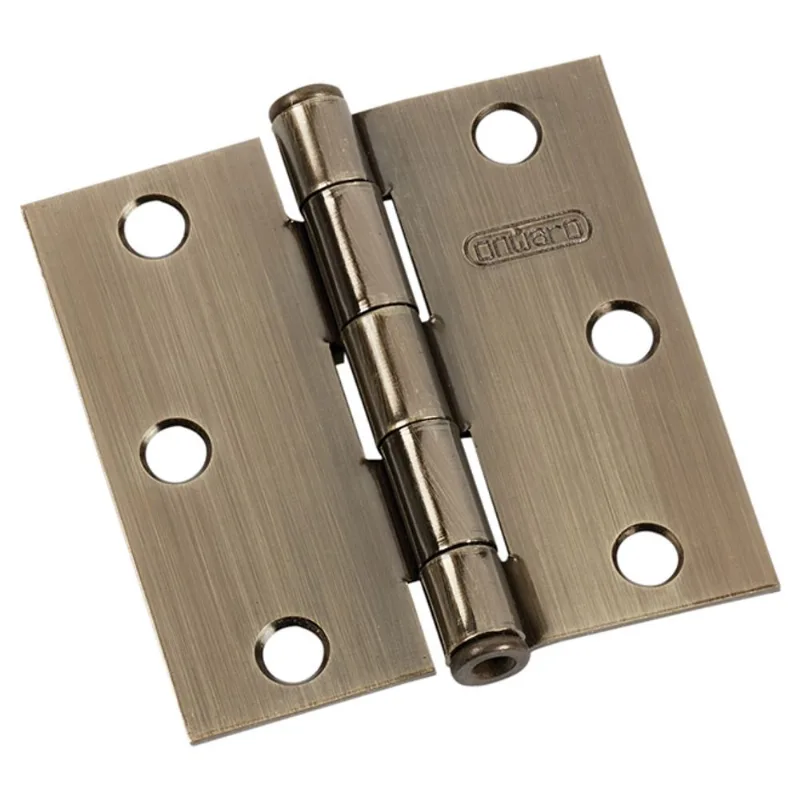 Onward Mortise Butt Hinge - Steel - 3-in - Square Corner - Antique Brass