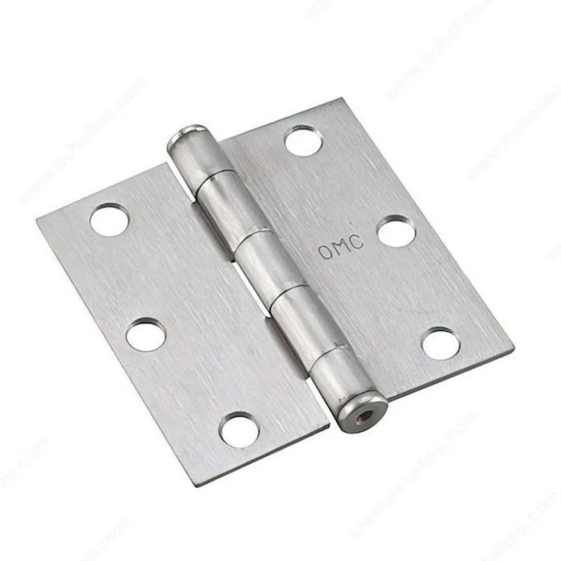 Onward Square Full Mortise Butt Hinge - 3-in W x 3-in H - Loose Pin - Brushed Chrome