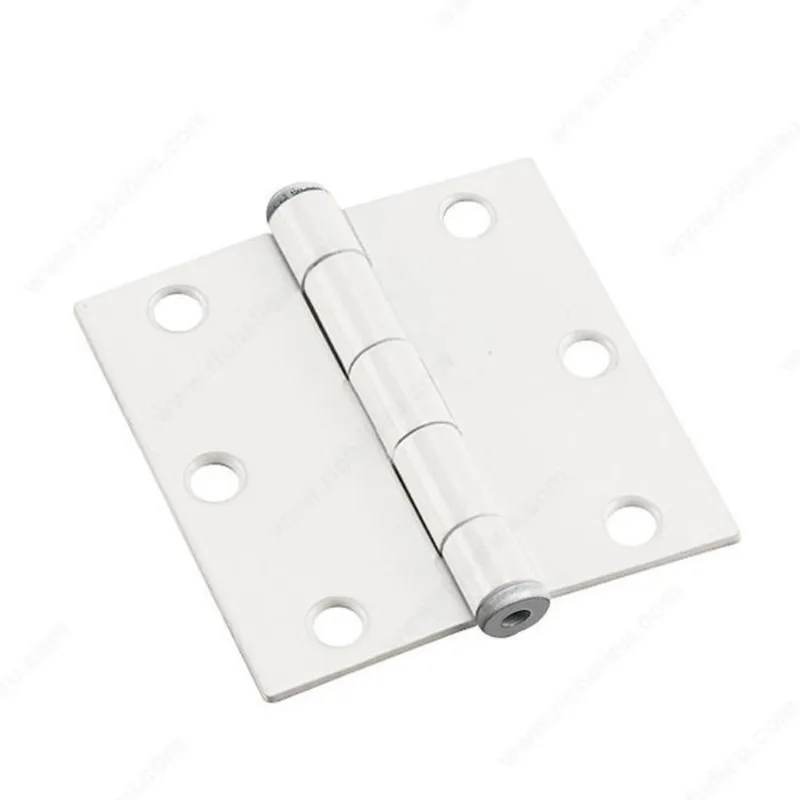 Onward Square Full Mortise Butt Hinge - 3-in W x 3-in H - Loose Pin - White