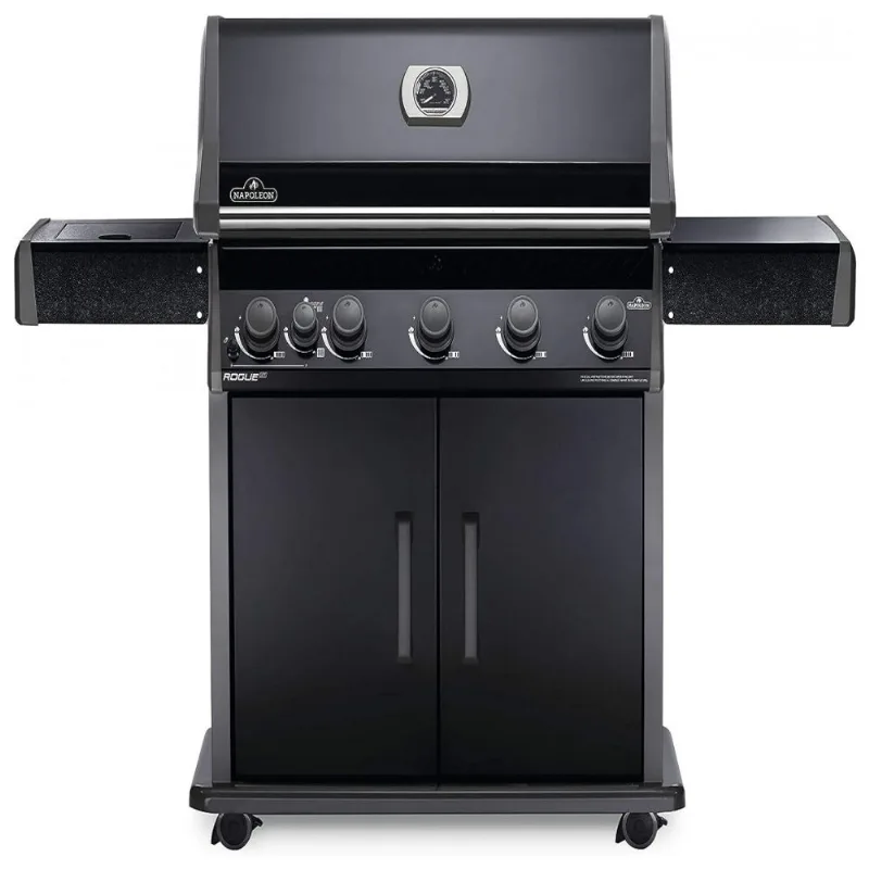 Churrasqueira A Gas 69.000 Btu Com 5 Queimadores, 2 Portas E 1 Queimador Lateral Em Aco Inoxidavel, Napoleon Rxt625sibpk 1, Preto