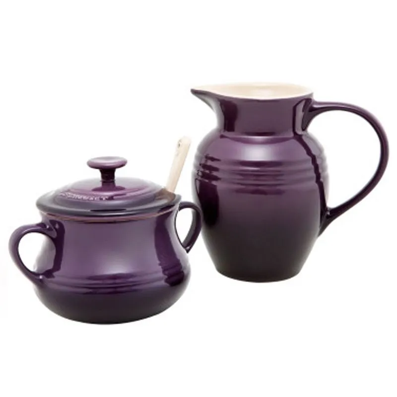 Kit Cream & Sugar Cassis Le Creuset