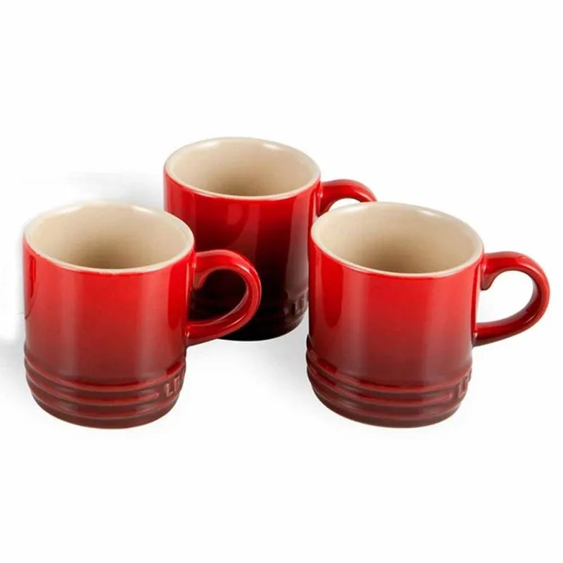 Conjunto Caneca de Espresso 3 Peças Vermelho Le Creuset