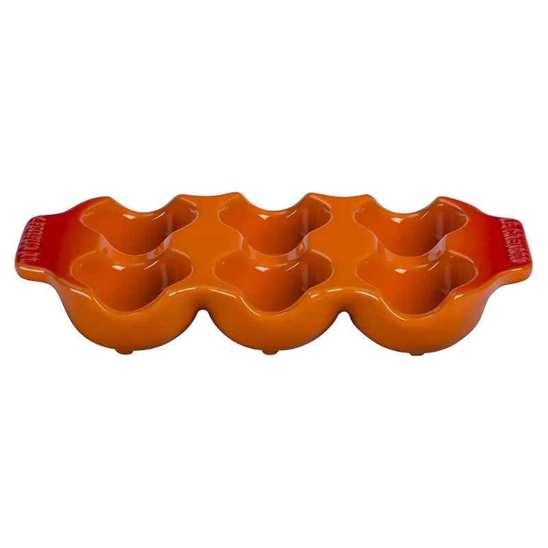 BANDEJA LE CREUSET PARA 6 OVOS EM CERÂMICA Laranja