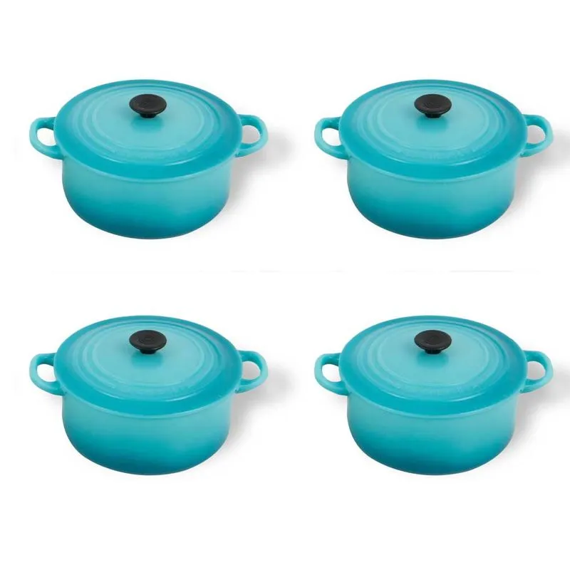 Imãs de Geladeira 4 Peças Azul Caribe Le Creuset