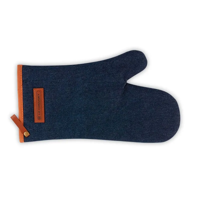 Luva Le Creuset Para Forno De Algodão Jeans Dark Blue Denim 45100327760800