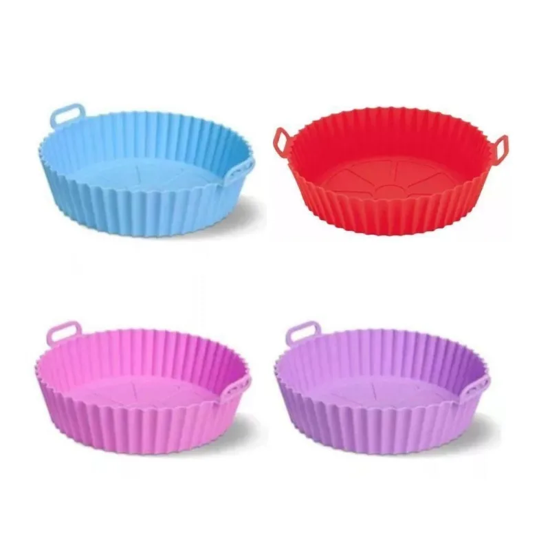 Forma Forro de Silicone para Airfryer Antiaderente Reutilizável 5cm Azul
