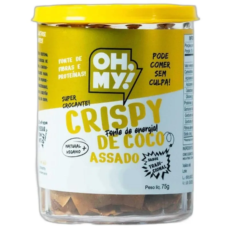 Oh My Crispy De Coco Assado Vegano Proteico 75g Tradicional