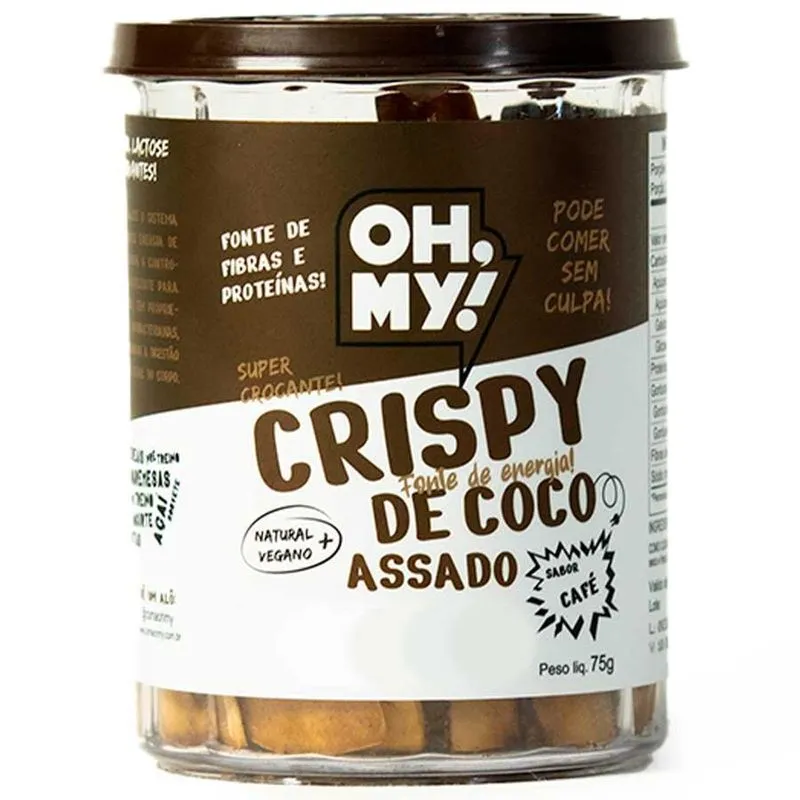 Oh, My Crispy De Coco Assado Vegano Proteico 75g Sabor Café