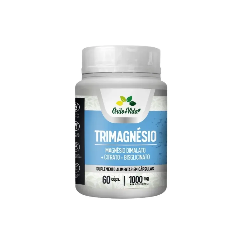 TRIMAGNÉSIO 60 CAPS 1000 MG (GRAO E VIDA)