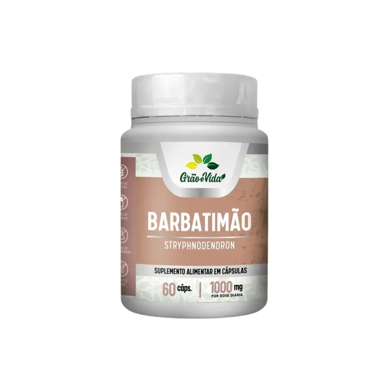 BARBATIMÃO 60 CAPS 1000 MG (GRAO E VIDA)