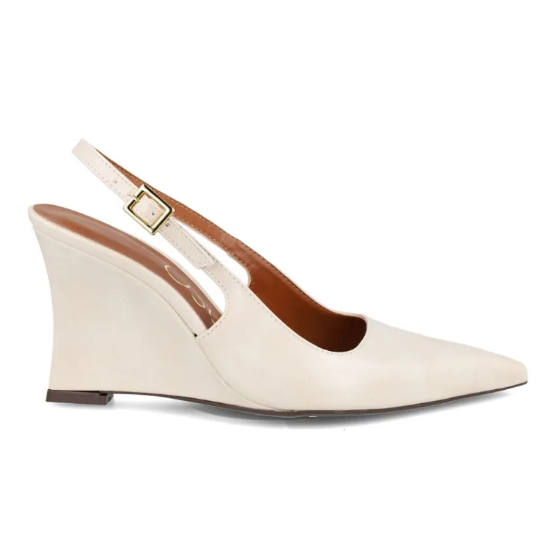 Scarpin Slingback OSC Salto Anabela Feminino Branco 39