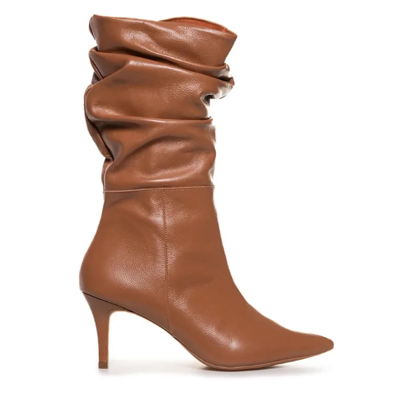 Bota Cano Alto OSC Feminina Caramelo Slouch 39