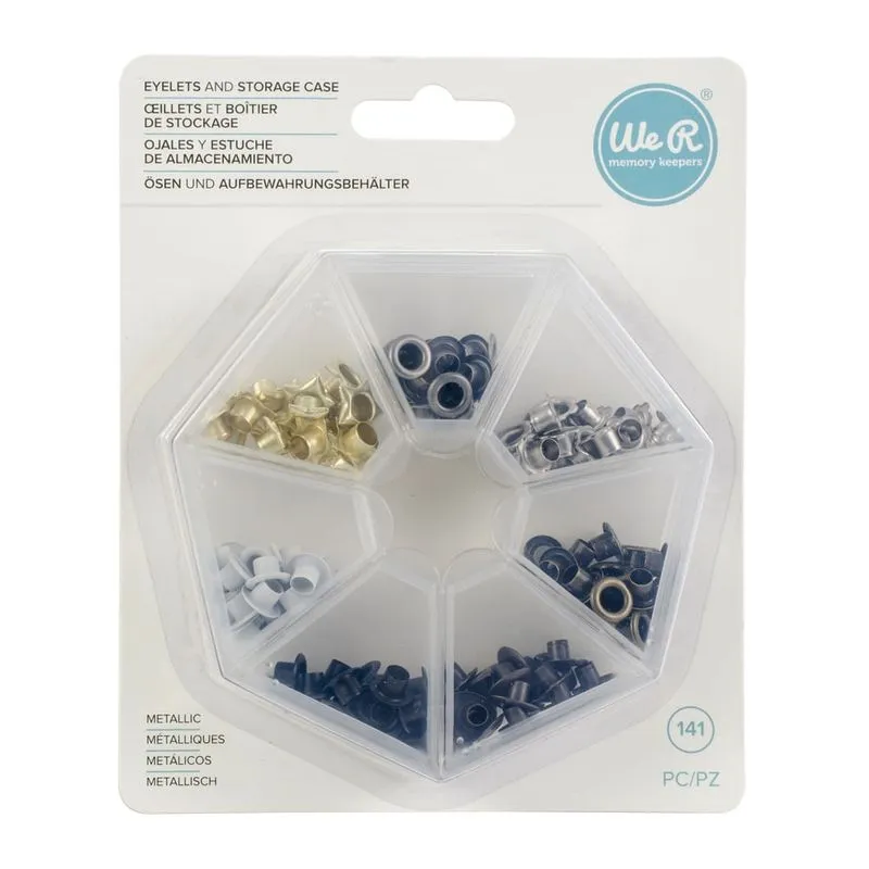 Estojo Ilhos Metálicos 141 Peças Eyelets Case We R Memory Keepers 660385