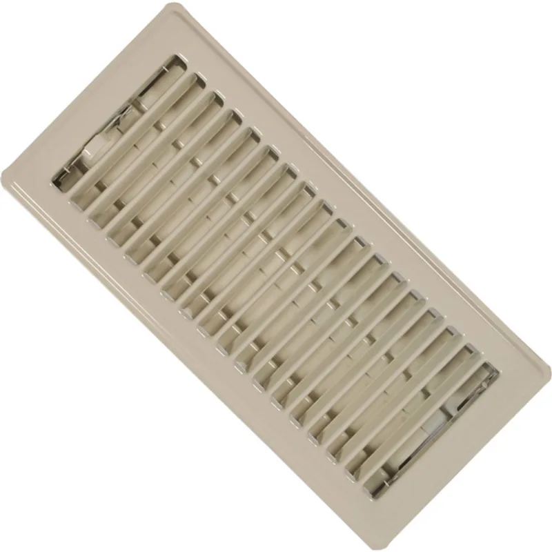 Imperial Louvered Floor Register - Almond - Painted Steel - 4-in W x 10-in L