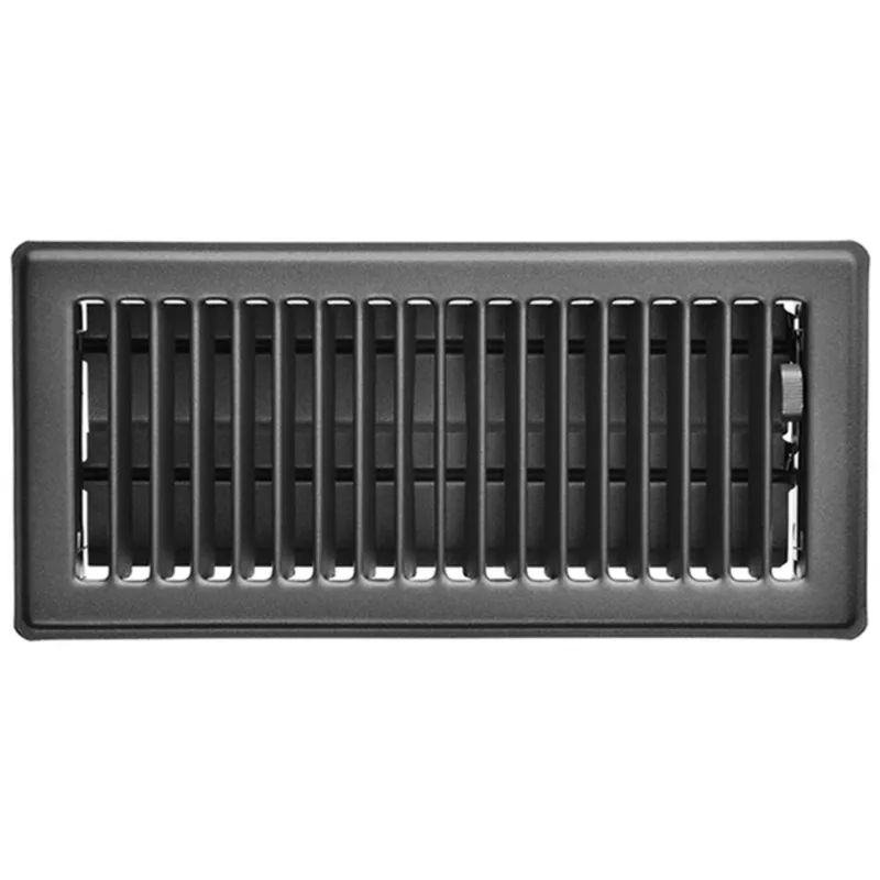 Imperial Steel Floor Register - Grey - Powder-Coat Paint - 3-in W x 10-in L