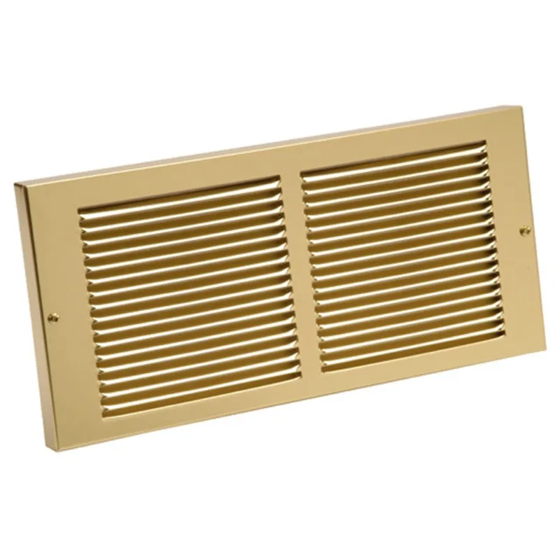 Imperial Sidewall Return Air Grille - Steel - Polished Brass - 14-in W x 6-in H