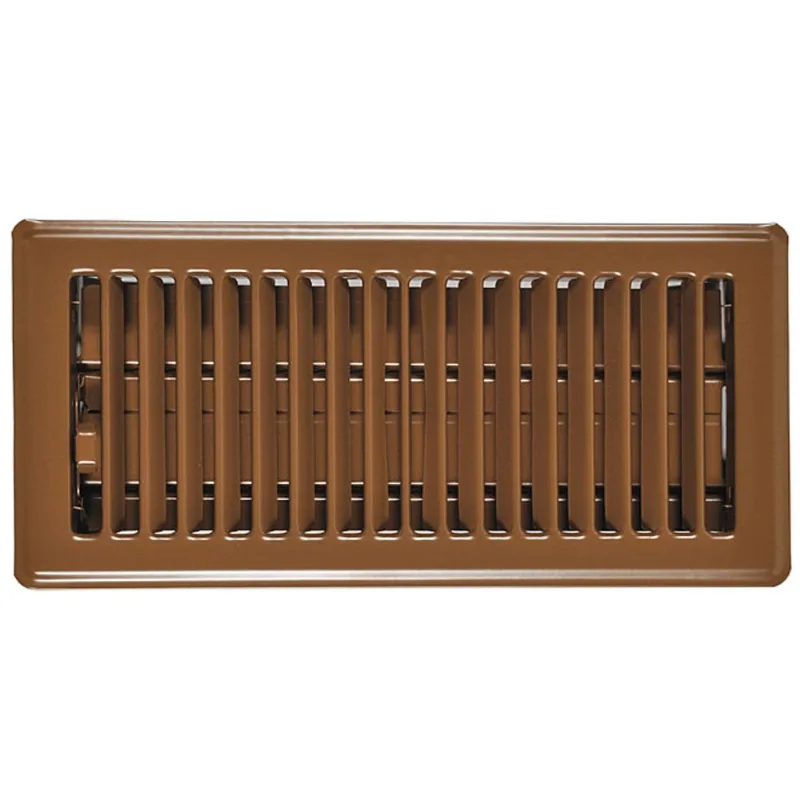 Imperial Louvered Floor Register - Steel - Brown Powder-Coat - 4-in H x 10-in W