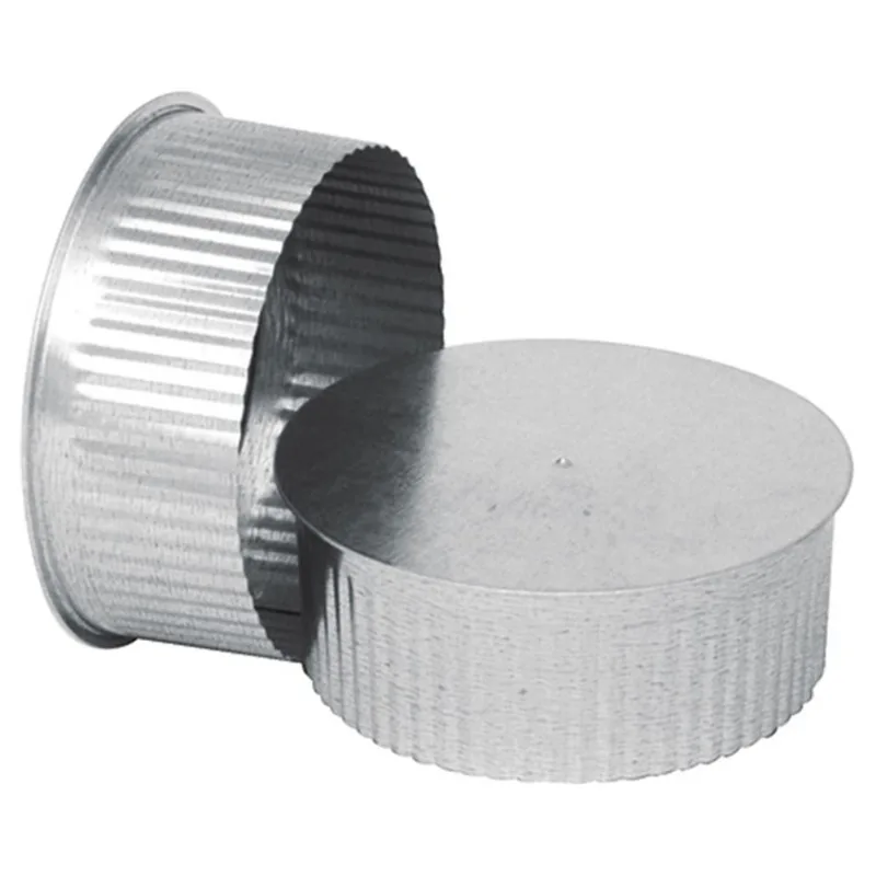 Imperial Crimped End Cap - 6-in - Galvanized Steel - 30-Gauge