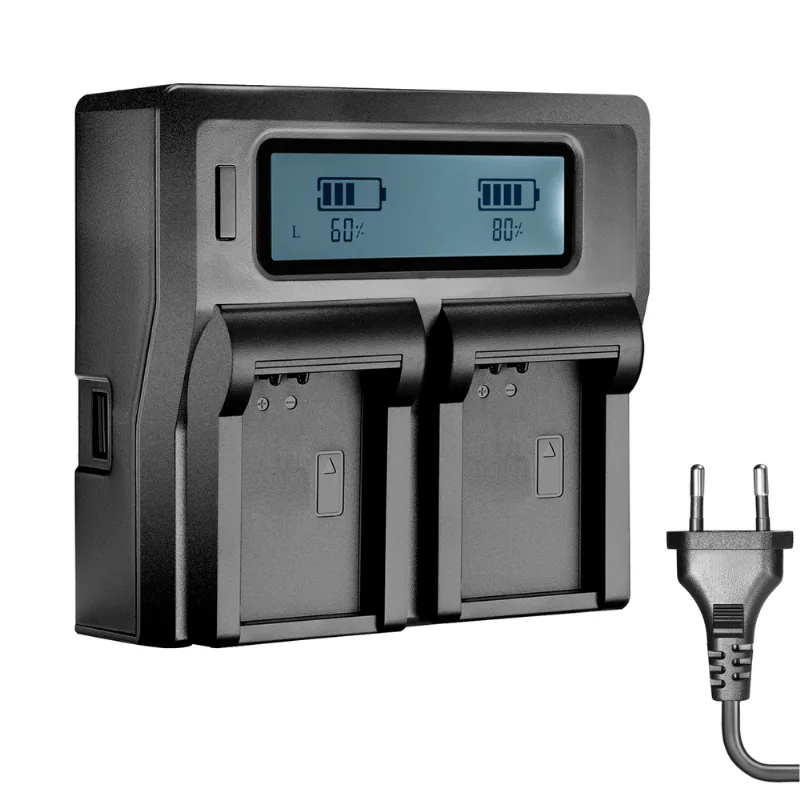 Carregador Duplo Rápido para Bateria Panasonic DMW-BLF19 com USB (Bivolt)