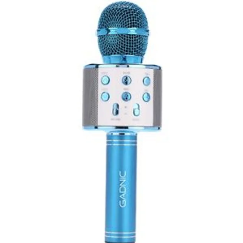 Micrófono Azul Gadnic KM-01 Karaoke Inalámbrico Bluetooth c/ Efectos de Voz