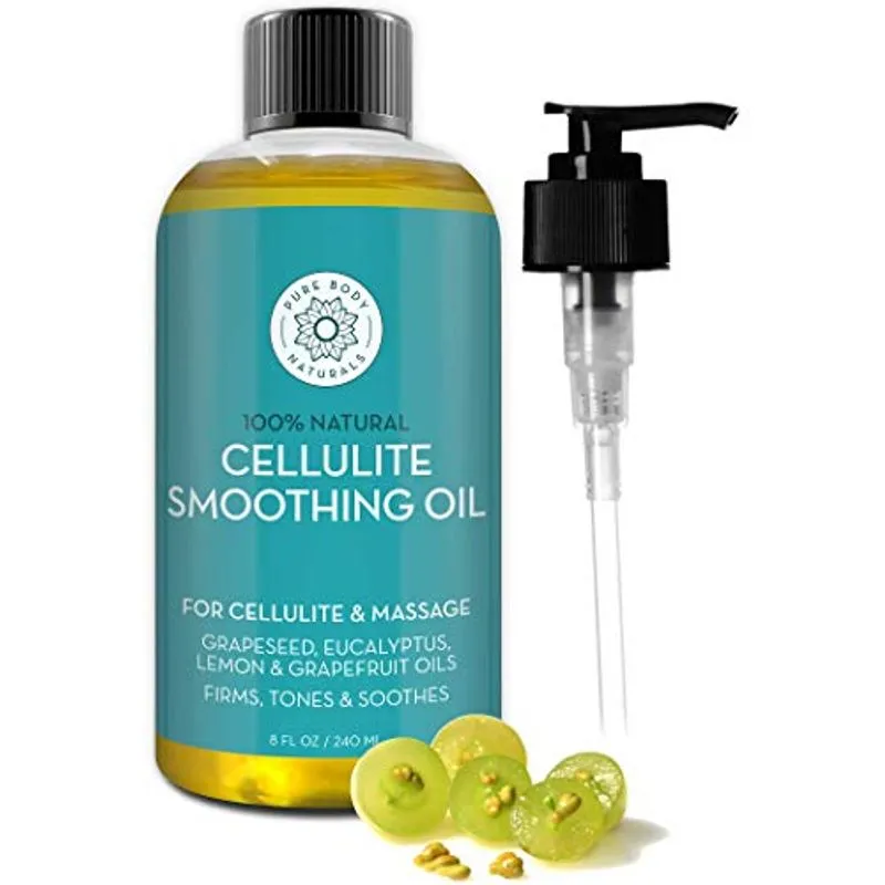 Óleo De Massagem De Celulite Puro Natural, 8 Fl Oz | Óleo De Celulite 100% Natural Para Coxas E | De Bunda Tratamento De Massagem De Óleo