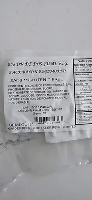 Bacon de dos fume regulier