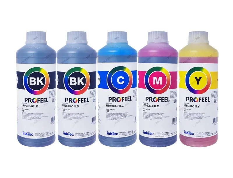Tinta H8950 Corante Inktec Profeel para HP Kit 5 Litros : BK(x2) CMY