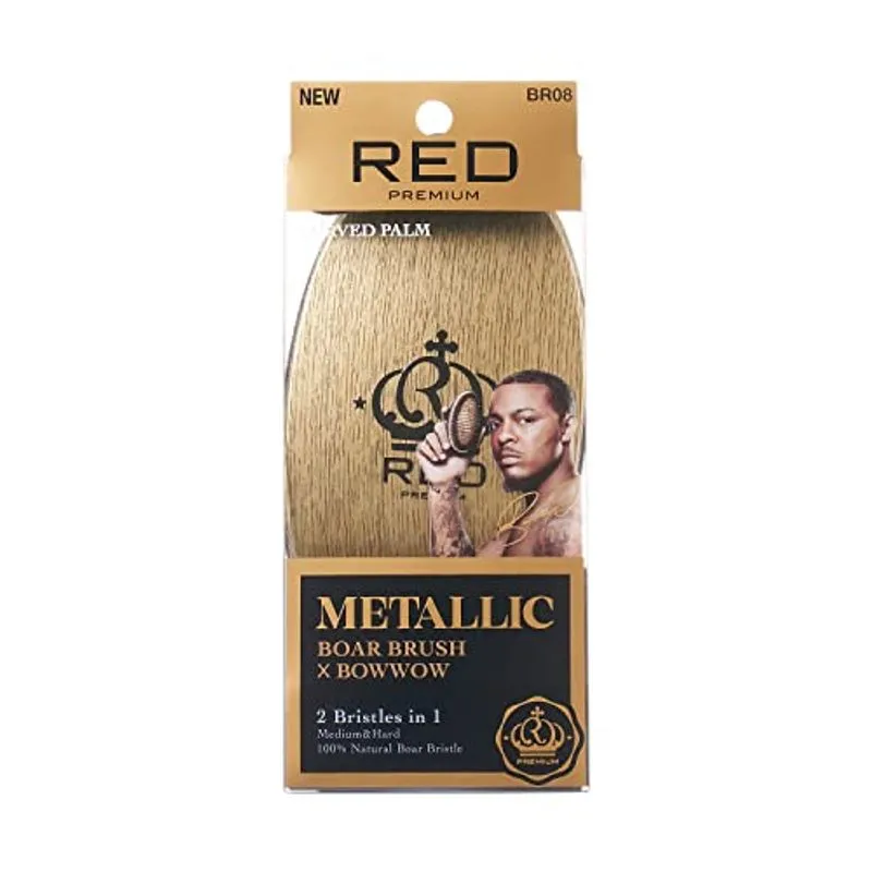 Vermelho Premium Javali Cerdas Escova Bolso Onda Escova Arco Wow