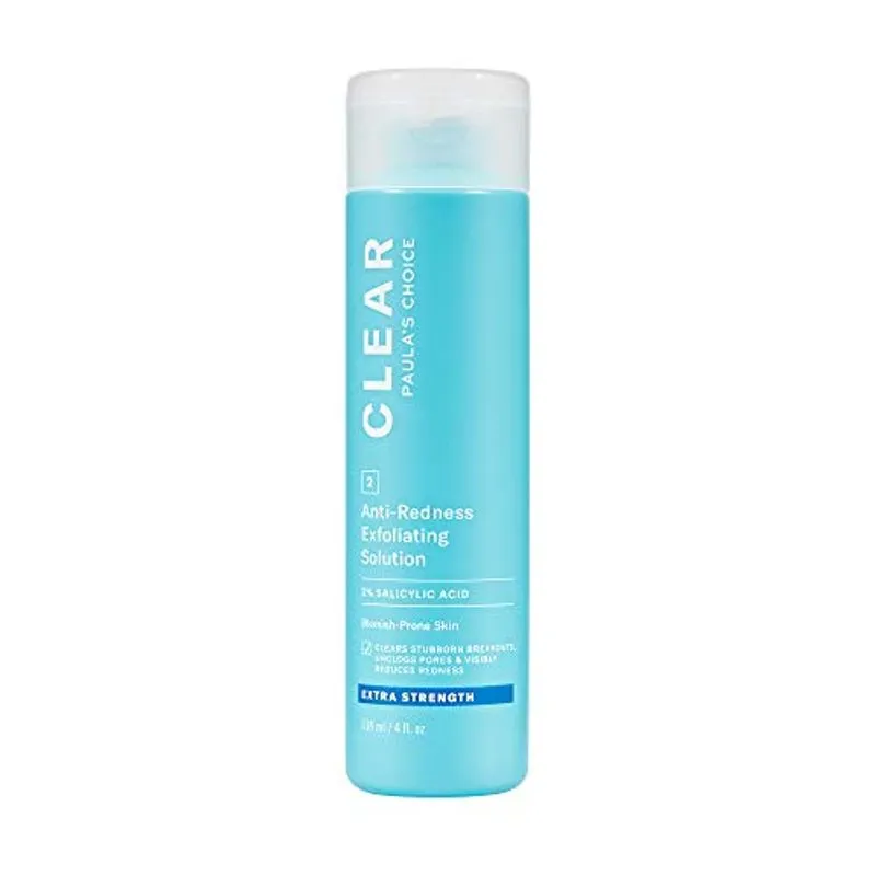 Paula's Choice Clear Extra Strength Exfoliator, 2% Ácido Salicílico Esfoliante Para Acne, Alívio Da Vermelhidão, 4 Onças