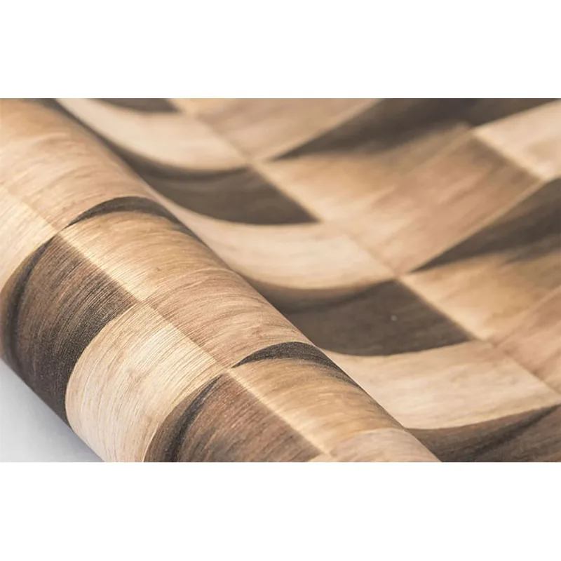 [16m²] Papel de Parede Madeira Geométrico 3D - PP222 Rolo de 16m2