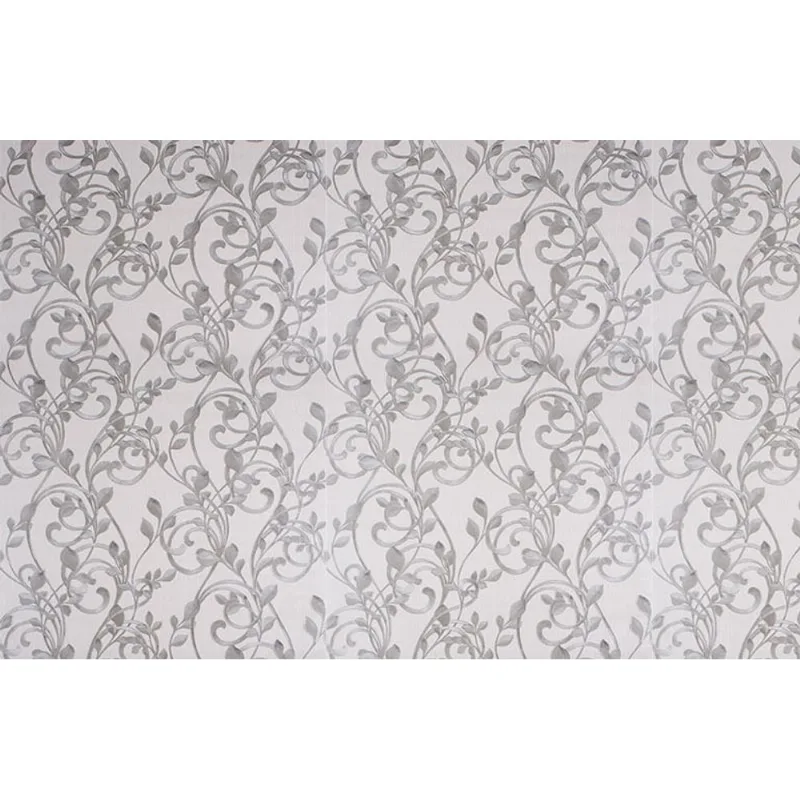 [10m²] Papel de Parade Barroco Vinílico Folhas Arabescas Prata PP262-1 Rolo de 10m2