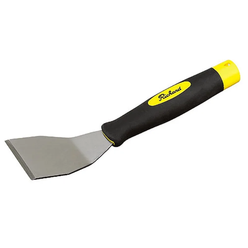 Richard Chisel Bent Scraper - Threaded End - 3-in W Carbon Steel Blade - 7-in L Ergo-Grip Handle
