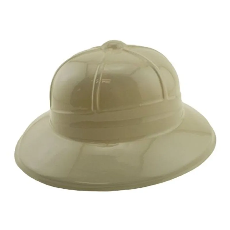 Adorox 12pc Cáqui Bege Plástico Macio Bronzeado Selva Safari Pith Sun Hat Fantasia Festa De Aniversário Favor Crianças Brinquedo De Hall