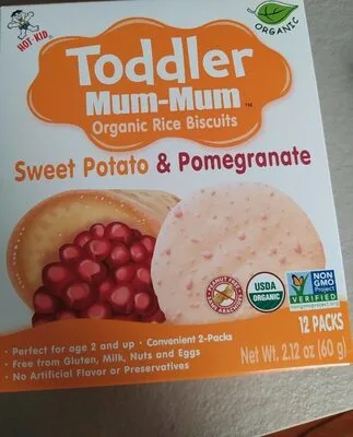 Organic Toddler Mum-Mum Sweet Potato & Pomegranate Rice Biscuits