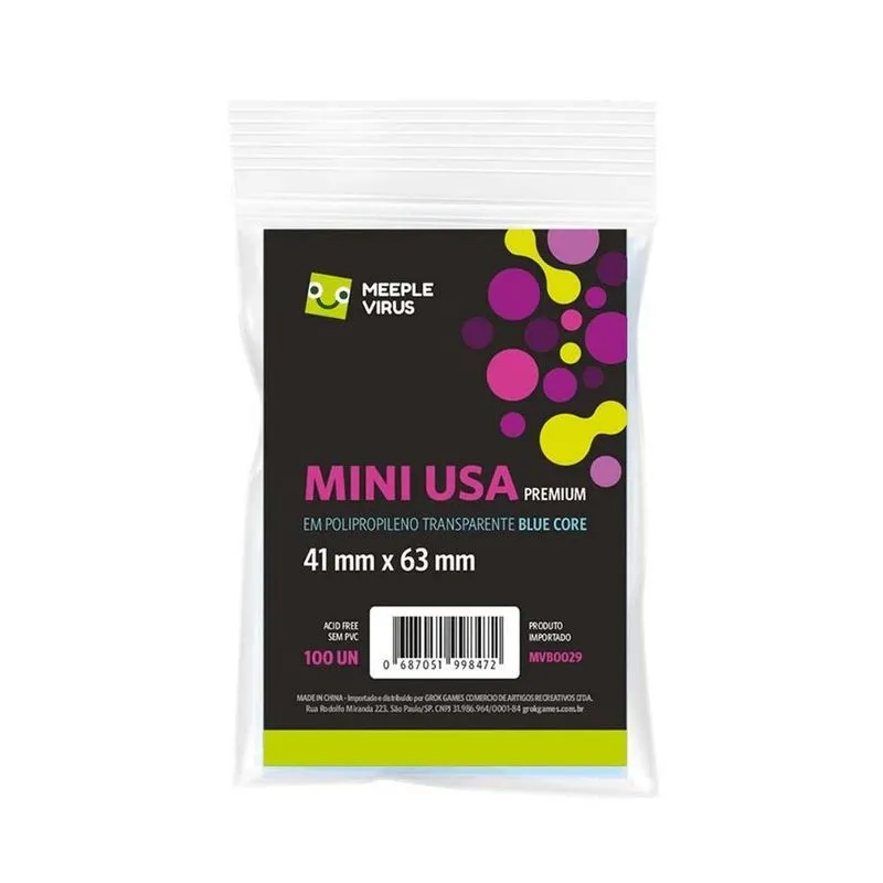 Shields Sleeves Mini Usa Premium 41 X 63mm Blue Core Meeple