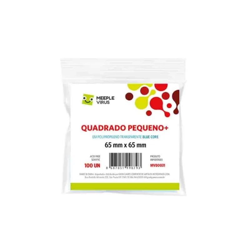 Shields Sleeves Quadrado Pequeno + 65 X 65mm Blue Core