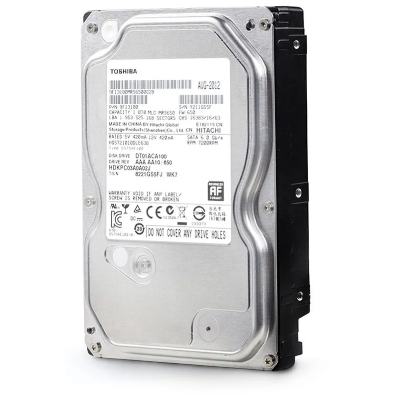 Hd Interno 1tb Sata 3 32mb 7200rpm 3,5'' DT01ACA100 TOSHIBA
